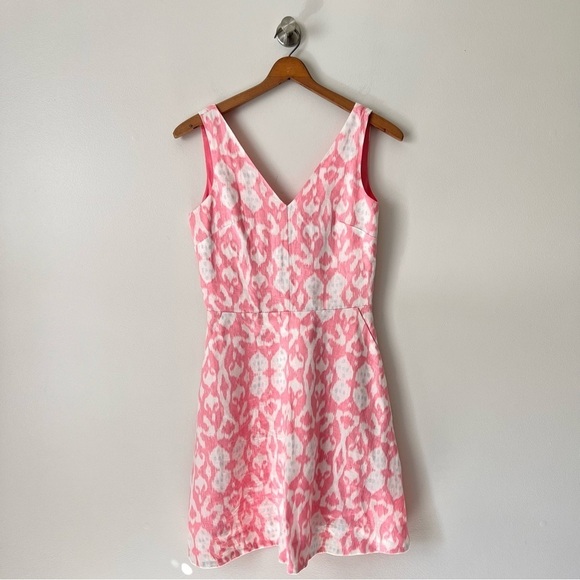 GAP Pink Linen Batik Fit & Flare Dress - Picture 2 of 10